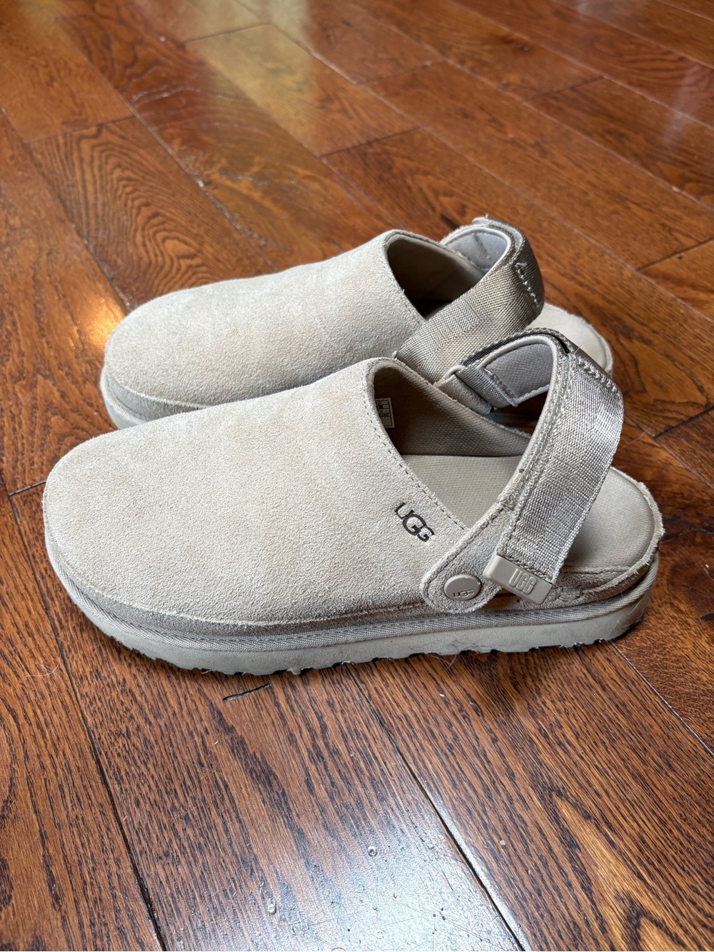 UGG Suede Slingback Clog in Light Taupe